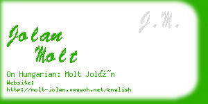 jolan molt business card